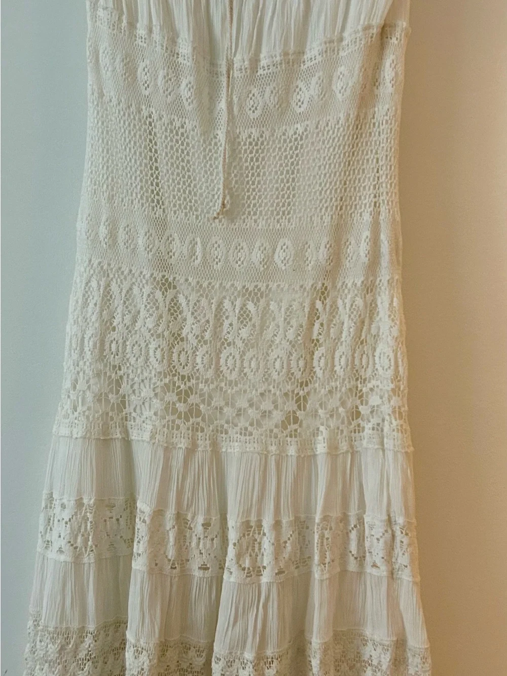 Cream Crochet Maxi Dress